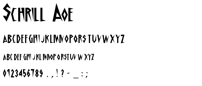 Schrill AOE font